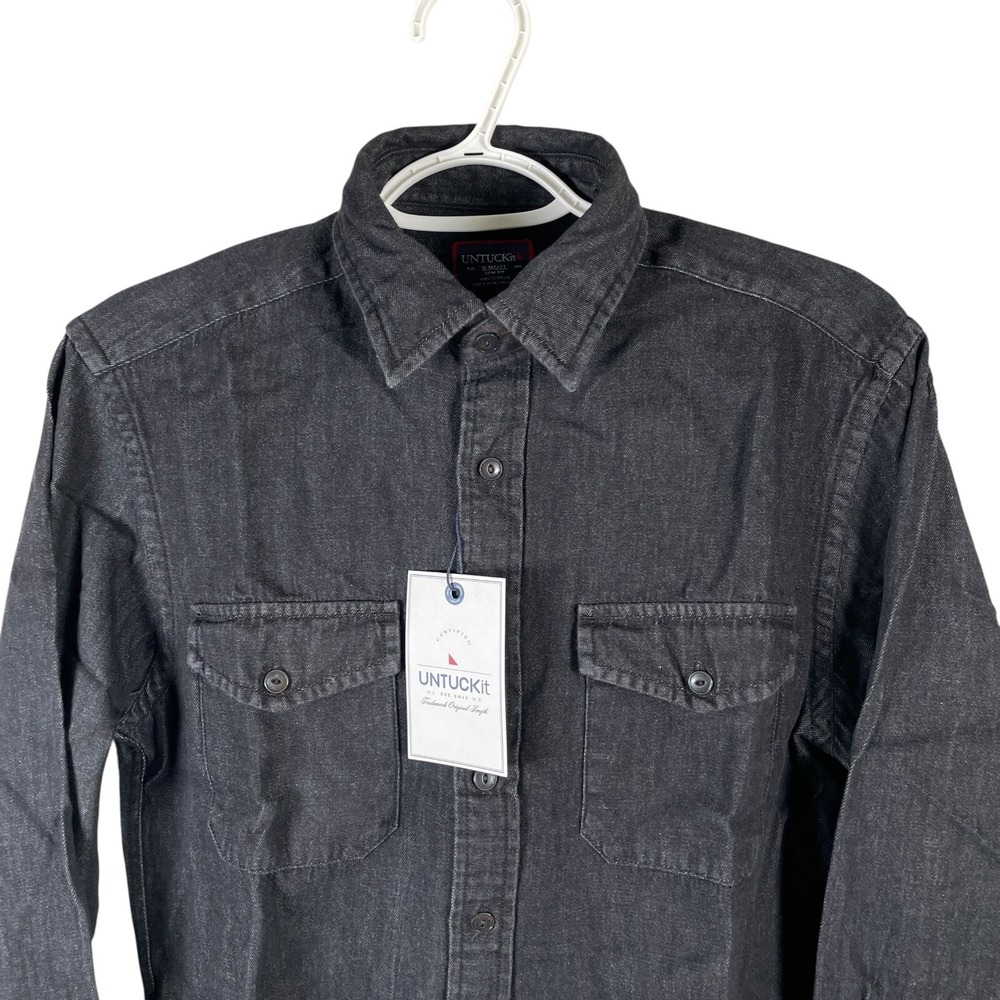 UNTUCKit Men's Black Denim Shirt